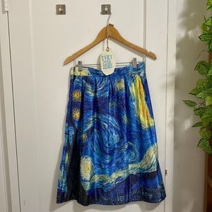 Starry Starry Night Custom Made Midi Skirt Size 8
